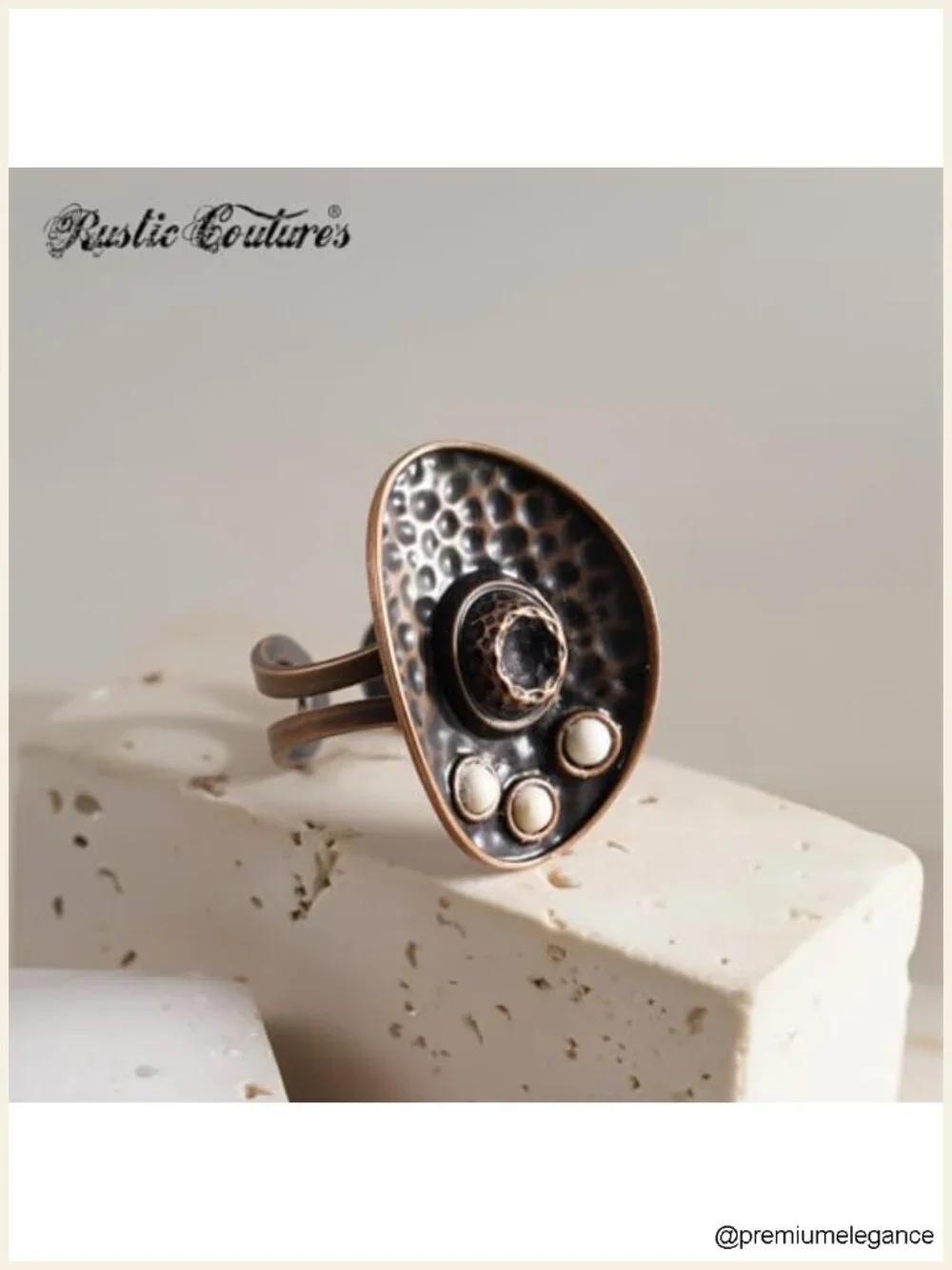 Bohemian Turquoise Cuff Ring Adjustable Knuckle Cuff Band